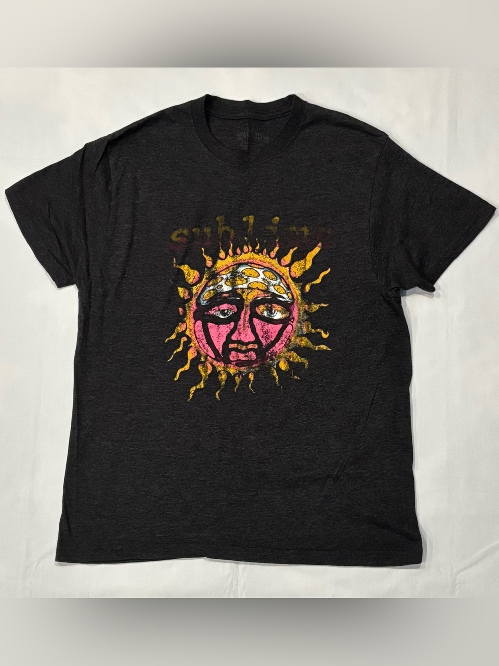 Sublime 40oz to Freedom Sun Face Graphic Band T-shirt Large Gray Concert Tee